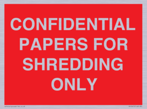 CONFIDENTIAL PAPERS FOR SHREDDING ONLY